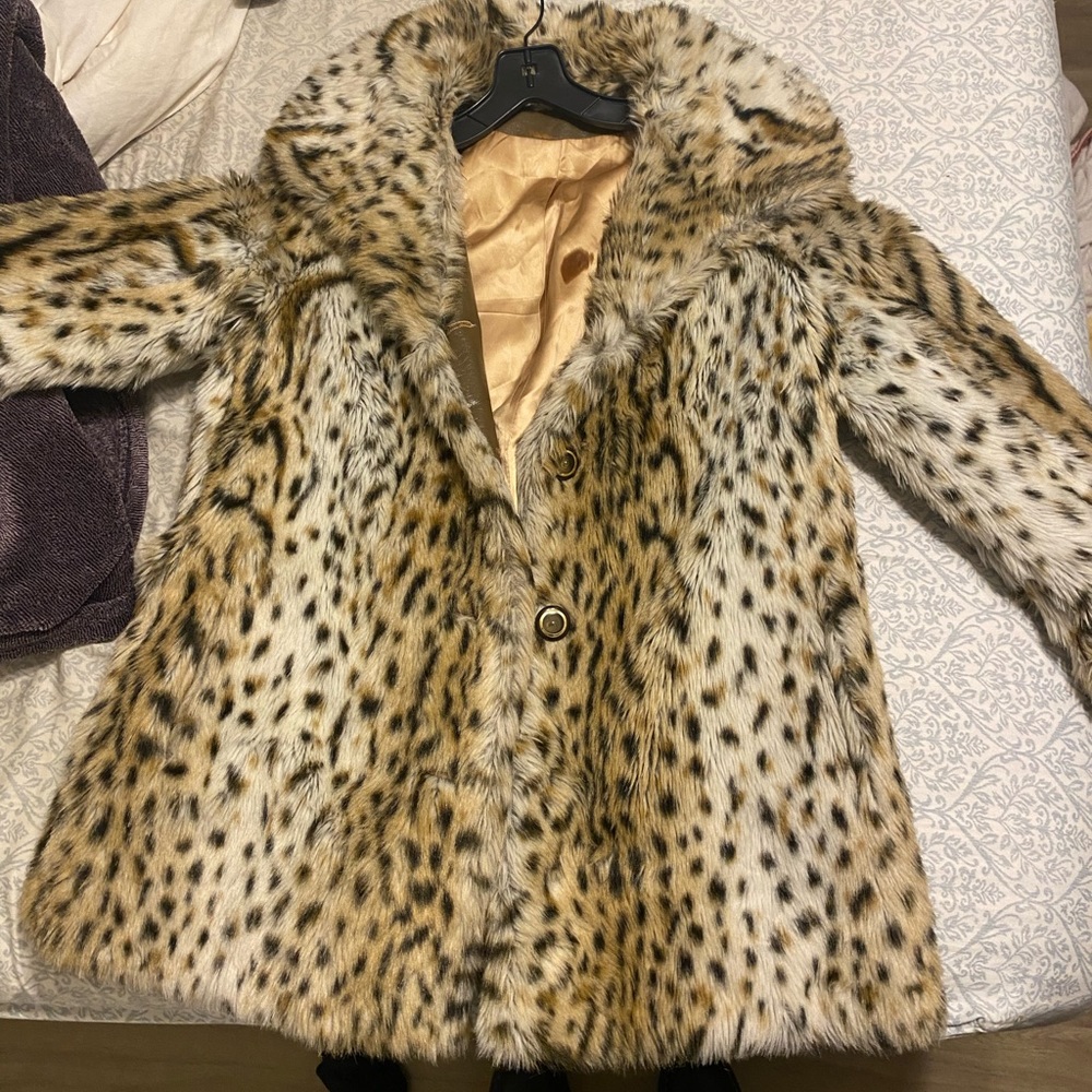 Vintage faux leopard coat